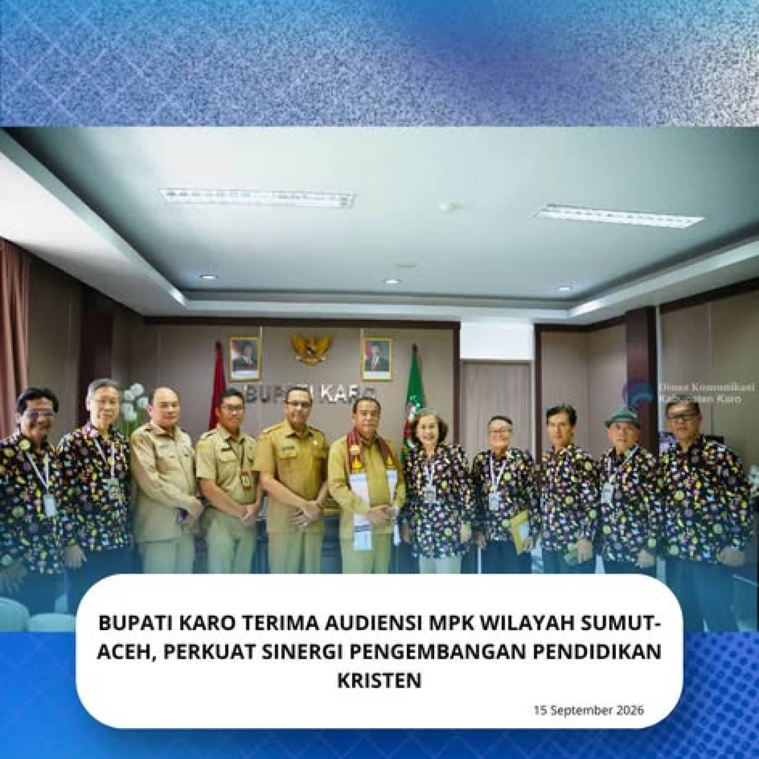 Bupati Karo Terima Audiensi MPK Wilayah Sumut-Aceh, Perkuat Sinergi Pengembangan Pendidikan Kristen