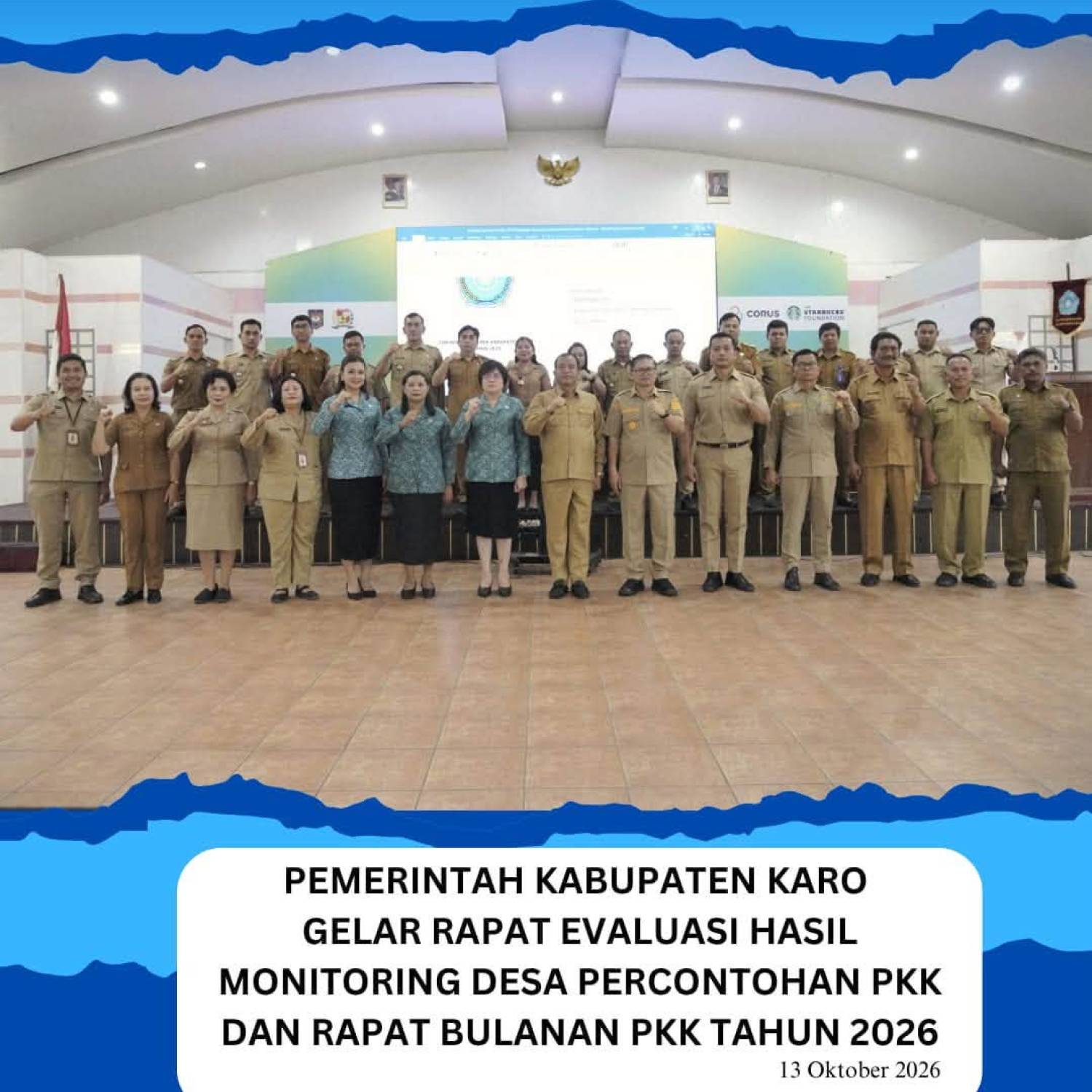 Pemerintah Kabupaten Karo Gelar Rapat Evaluasi Hasil Monitoring Desa Percontohan PKK dan Rapat Bulanan PKK Tahun 2026